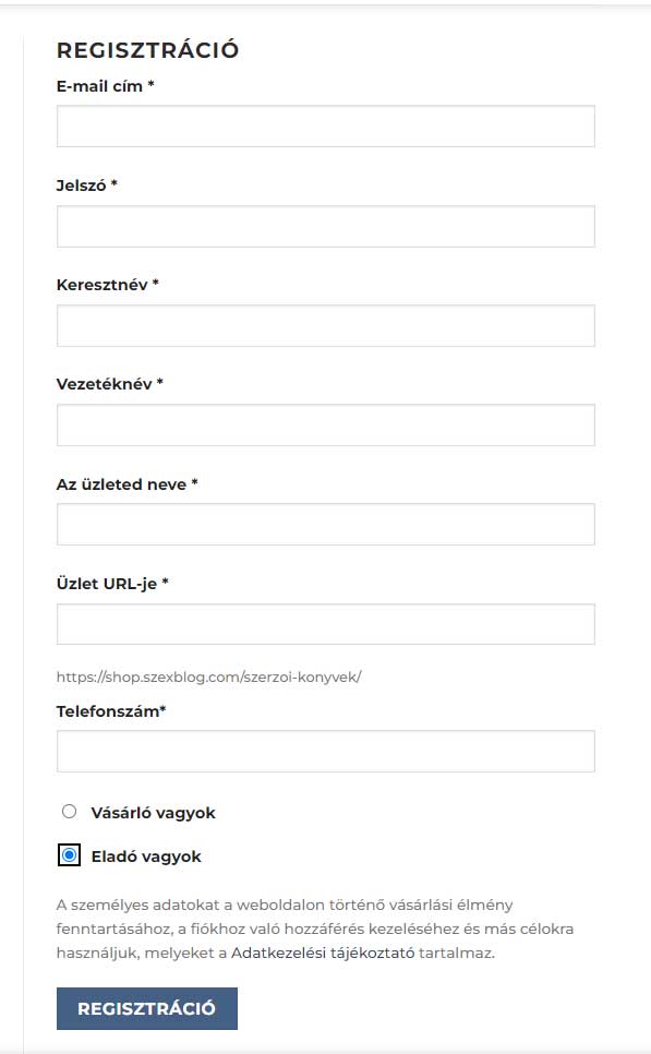 regisztracio Regsiztráció