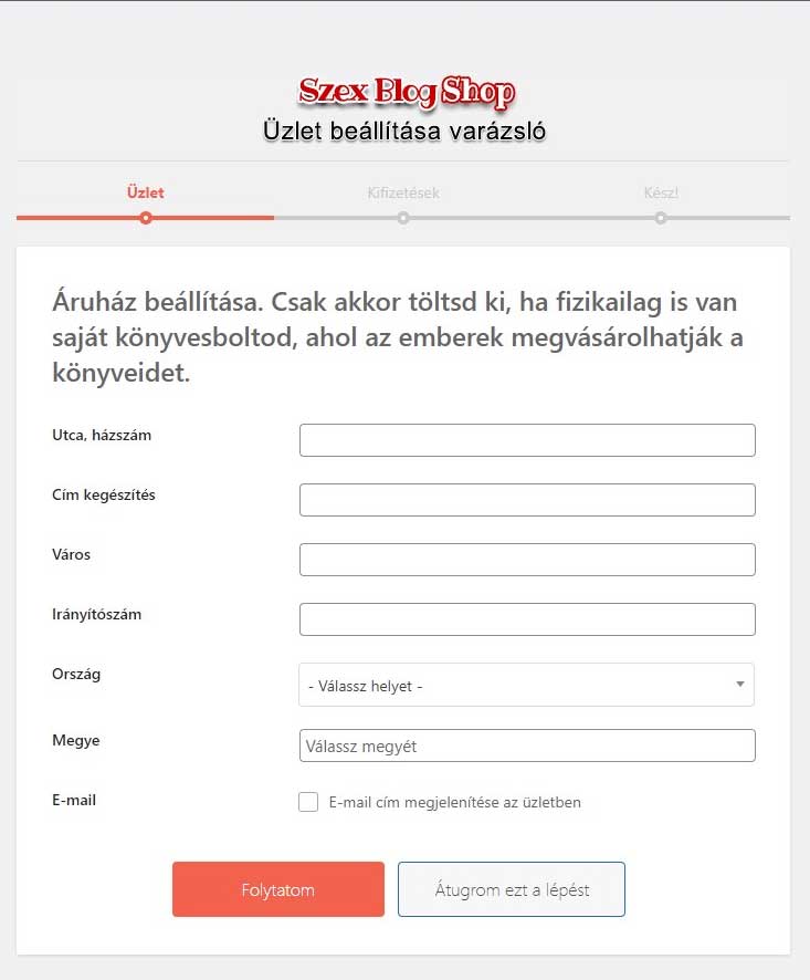 az üzleted adatai az üzleted adatai